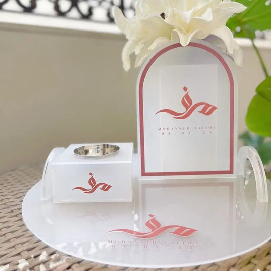 Personalized Acrylic Mabkhara & Name Stand Set