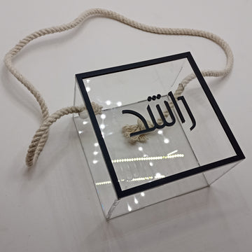 Personalized Clear Acrylic Gift Bag – Rope Handle with Name Design