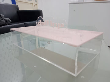 Personalized Clear Acrylic Box with Pink Lid – Baby Girl Theme