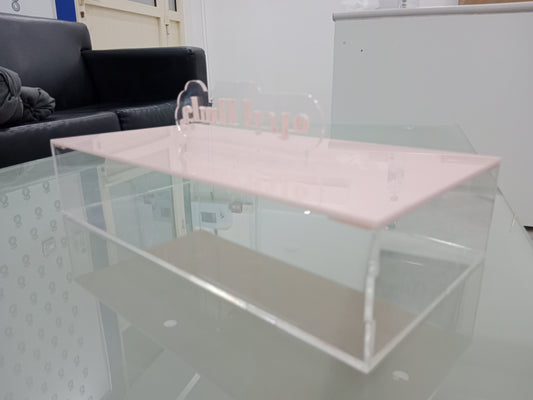 Personalized Clear Acrylic Box with Pink Lid – Baby Girl Theme