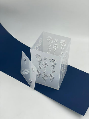 Frosted Acrylic Box with Floral Cutout – Multi-Purpose Design