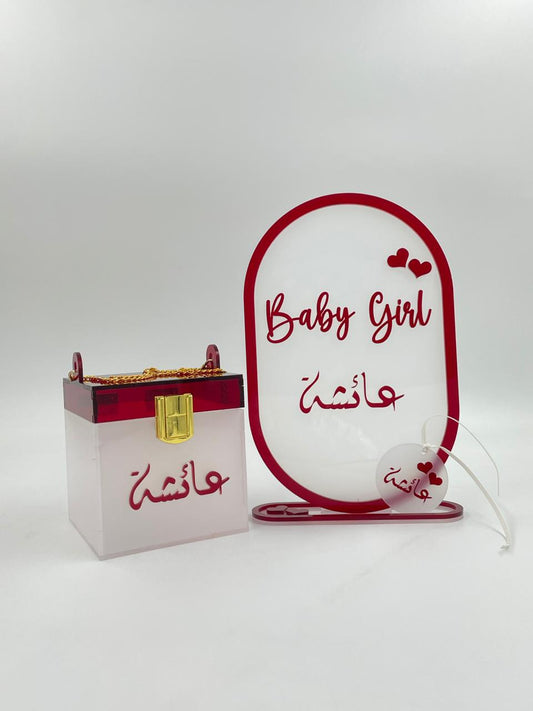 Custom Acrylic Baby Girl Gift Set – Personalized with Name